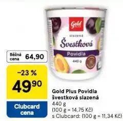 Tesco Gold plus povidla švestková slazená nabídka