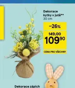 Tesco Dekorace kytky v jutě nabídka