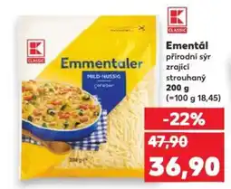 Kaufland Ementál přírodní sýr zrající strouhaný nabídka