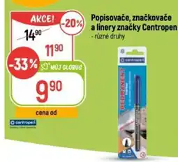 Globus Popisovače, značkovače a linery značky Centropen - různé druhy nabídka