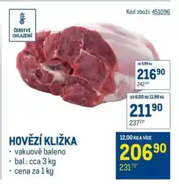 Makro Hovězí kližka nabídka