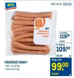 Makro Vídeňské párky* • nabídka