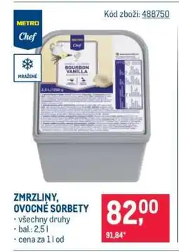 Makro ZMRZLINY, OVOCNÉ SORBETY nabídka