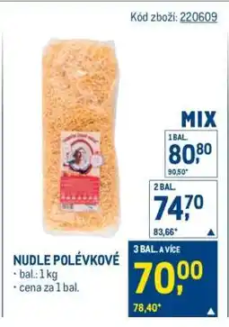 Makro Nudle polévkové nabídka