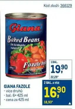 Makro Giana fazole nabídka
