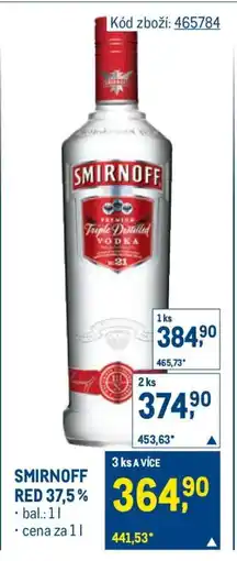 Makro Smirnoff Red 37,5 % nabídka