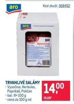 Makro Trvanlivé salámy nabídka