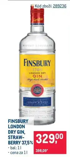 Makro FINSBURY LONDON DRY GIN, STRAWBERRY 37,5 % nabídka