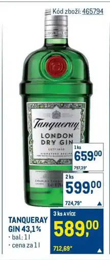 Makro TANQUERAY GIN 43,1 % nabídka