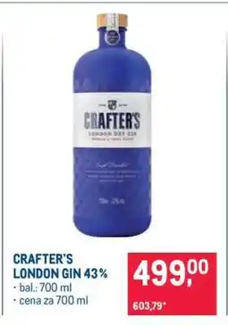 Makro CRAFTER'S LONDON GIN 43% nabídka