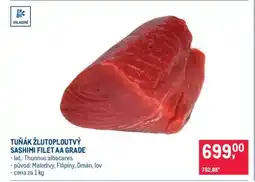 Makro Tuňák žlutoploutvý Sashimi filet AA grade nabídka