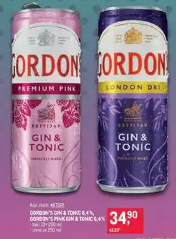 Makro GORDON'S GIN & TONIC 6,4 %, GORDON'S PINK GIN & TONIC 6,4 % nabídka