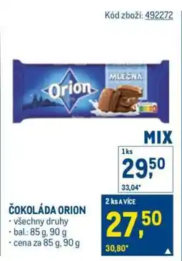 Makro ČOKOLÁDA ORION nabídka