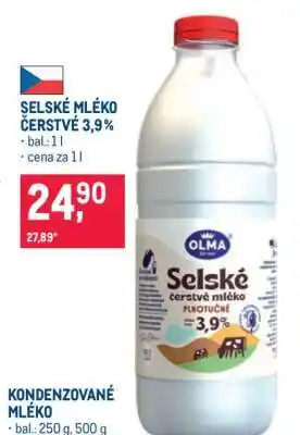 Makro Selské mléko čerstvé 3,9 % nabídka