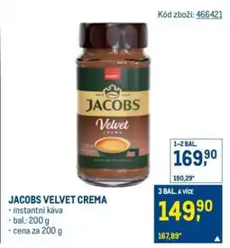 Makro JACOBS VELVET CREMA nabídka
