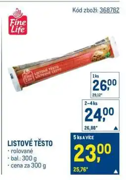Makro Listové těsto nabídka