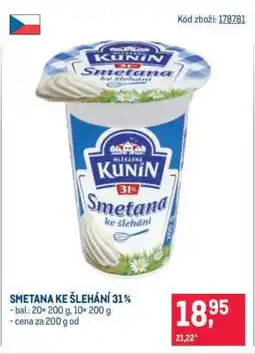 Makro Smetana ke šlehání 31 % nabídka