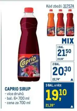 Makro Caprio Sirup nabídka