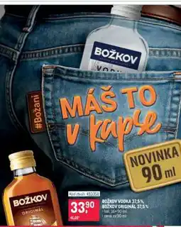 Makro Božkov Vodka 37,5 %, Božkov Originál 37,5 % nabídka