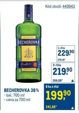 Makro Becherovka 38 % nabídka