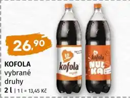 Terno Kofola, vybrané druhy nabídka