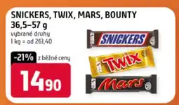 Terno Snickers, Twix, Mars, Bounty nabídka