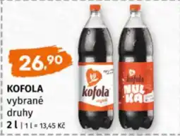 Terno Kofola, vybrané druhy nabídka