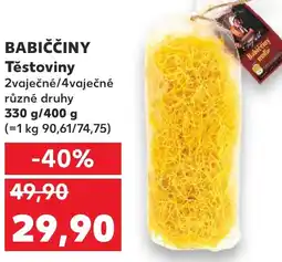 Kaufland BABIČČINY Těstoviny nabídka