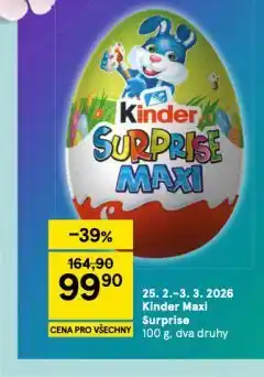 Tesco Kinder maxi surprise nabídka