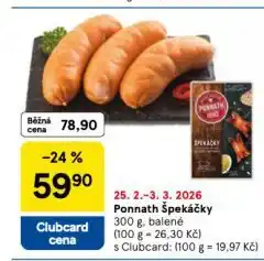 Tesco Ponnath špekáčky nabídka