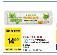 Tesco Míša tvarohová zmrzlina v kakaové polevě nabídka