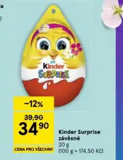 Tesco Kinder surprise závěsné nabídka