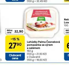 Tesco Česneková pomazánka se sýrem a salámem nabídka