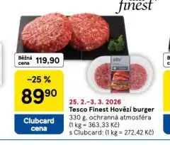 Tesco Hovězí burger nabídka