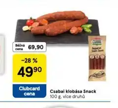 Tesco Csabai klobása snack nabídka