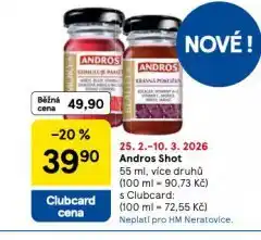 Tesco Andros shot nabídka