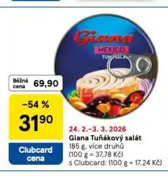 Tesco Giana tuňákový salát nabídka