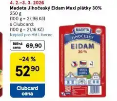 Tesco Madeta jihočeský eidam maxi plátky 30% nabídka