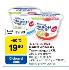 Tesco Madeta jihočeský tvaroh a jogurt xxl nabídka
