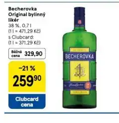 Tesco Becherovka original bylinný likér nabídka
