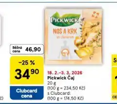 Tesco Pickwick čaj nabídka