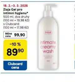 Tesco Ziaja gel pro intimní hygienu nabídka