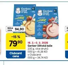Tesco Gerber dětská kaše nabídka