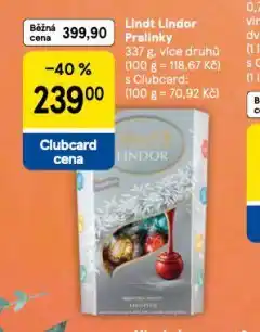 Tesco Lindt lindor pralinky nabídka
