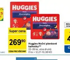Tesco Huggies noční plenkové kalhotky nabídka