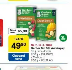 Tesco Gerber bio dětské křupky nabídka