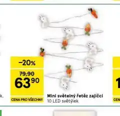 Tesco Mini světelný řetěz zajíčce nabídka