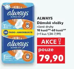 Kaufland ALWAYS Dámské vložky nabídka