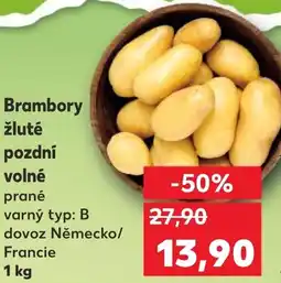 Kaufland Brambory žluté pozdní volné nabídka