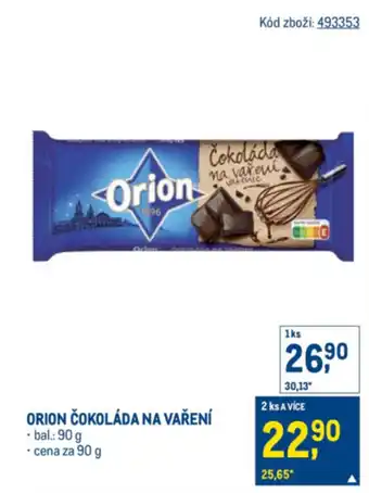 Makro Orion čokoláda na vaření nabídka